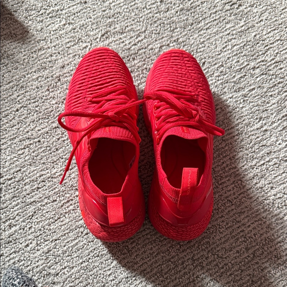Red Athletic Sneakers - Lightweight Lace-Up